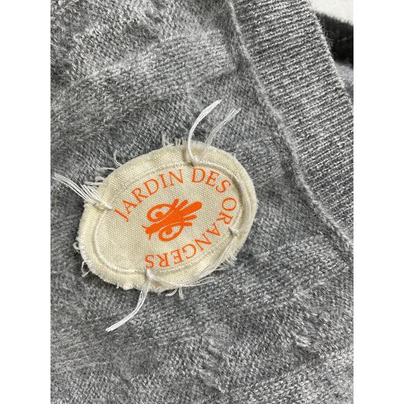 Jardin Des Orangers Grey Cashmere Cable-Knit Cashmere Sweater Vest Size XS - Picture 4 of 5